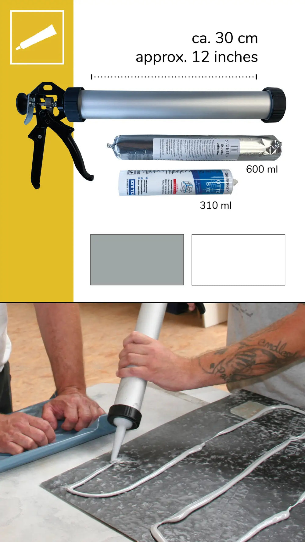 Kitpistool voor foliezakken van 600 ml