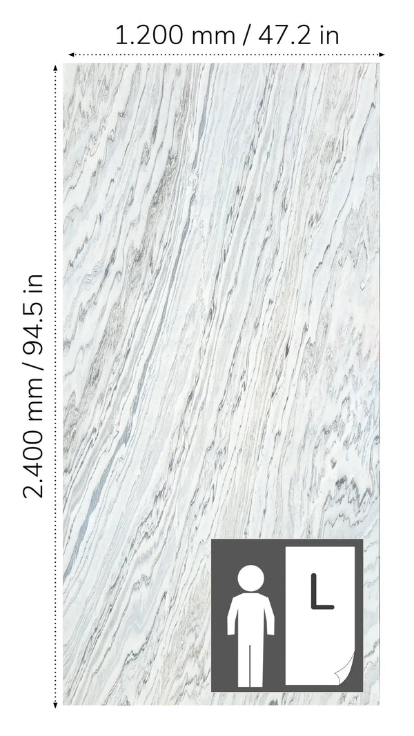Slate-Lite Arctic White Bookmatching