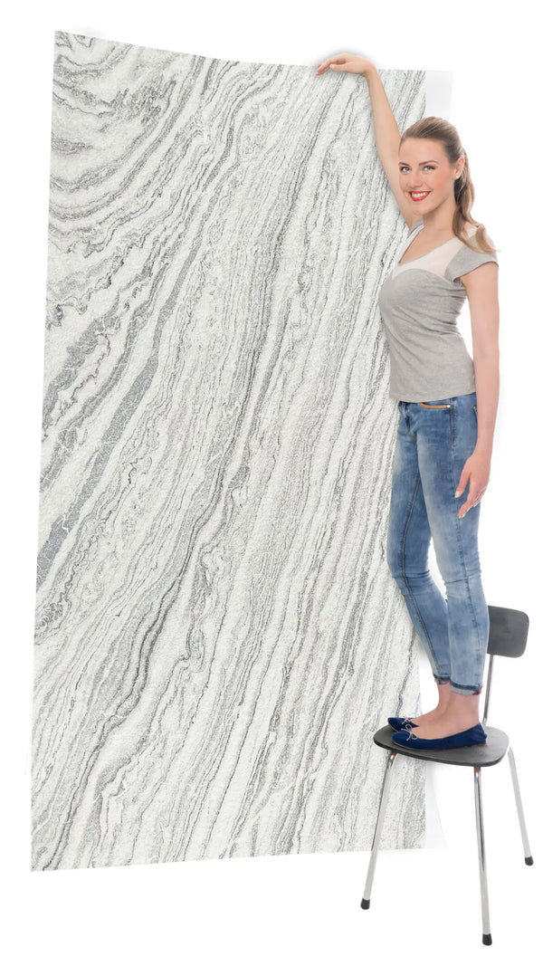 Slate-Lite Arctic White Bookmatching