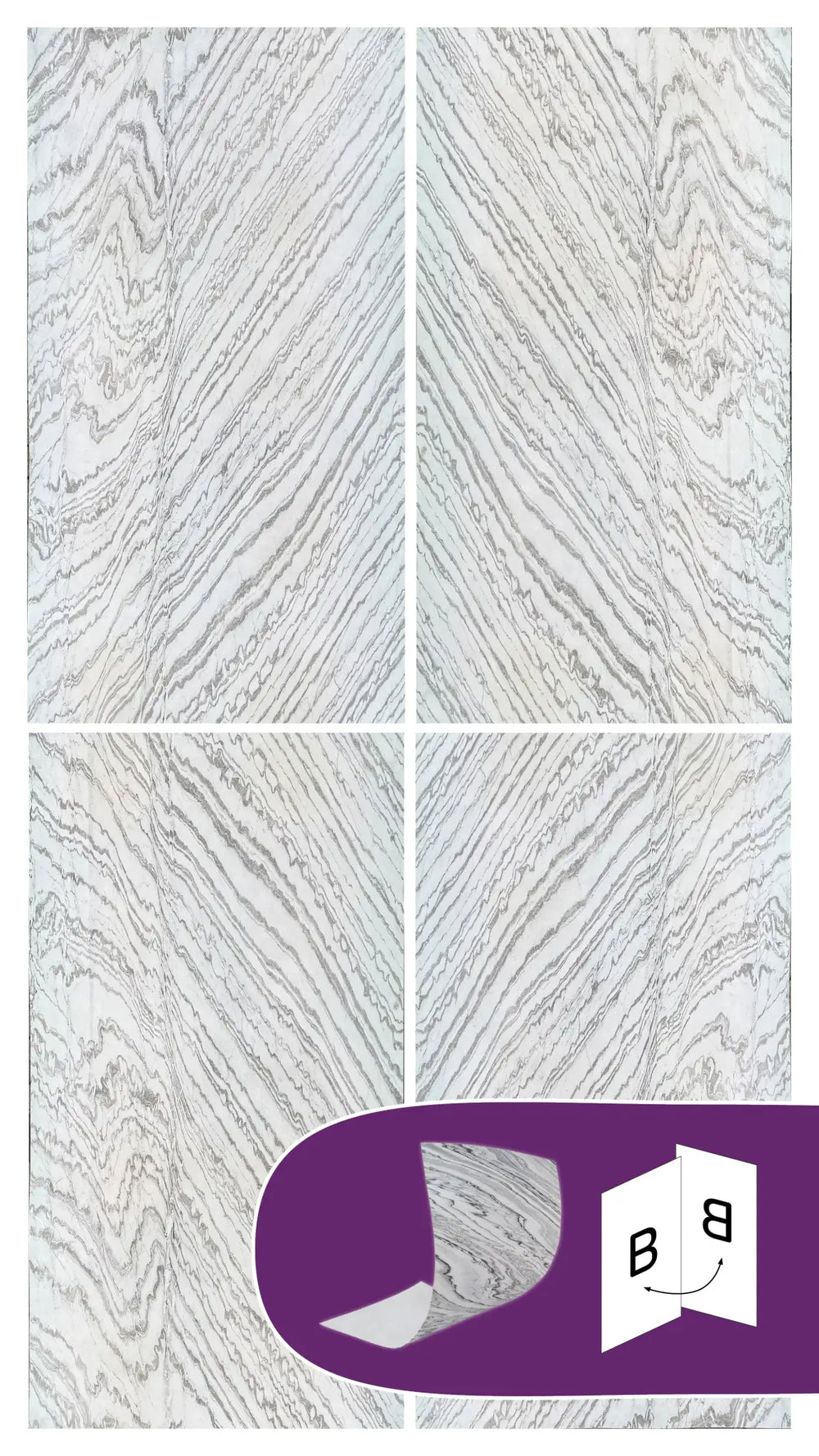 Slate-Lite Mystic White Bookmatching