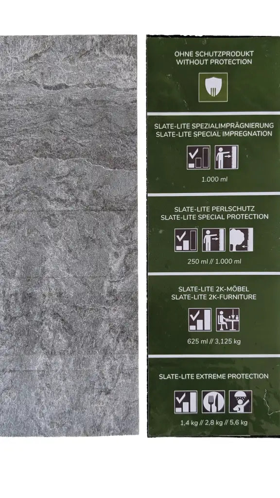 Slate Lite sample sheet 297 mm x 105 mm, sealed